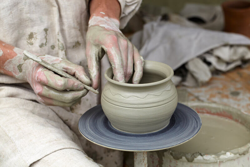 Christ be formed in you showing a porter working on clay