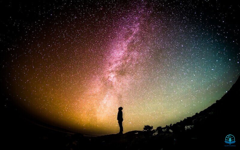 God is spirit image showing a man looking at space