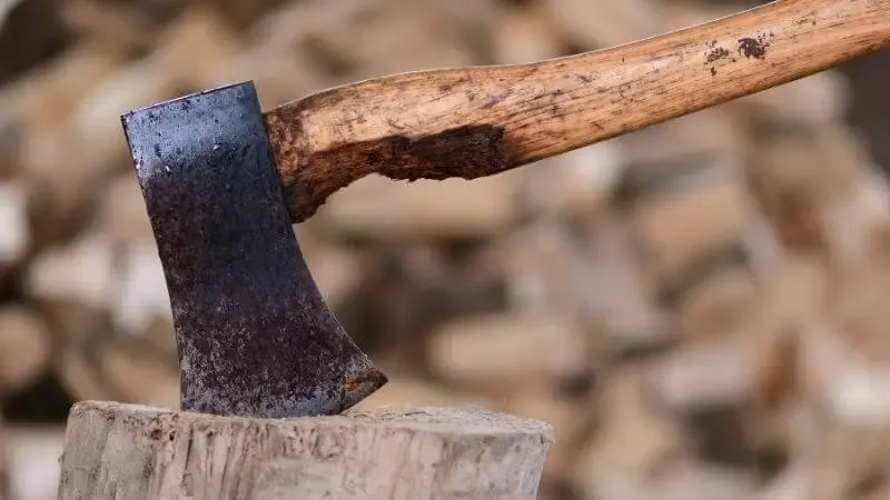 If the iron be blunt, and he do not whet the edge showing an ax