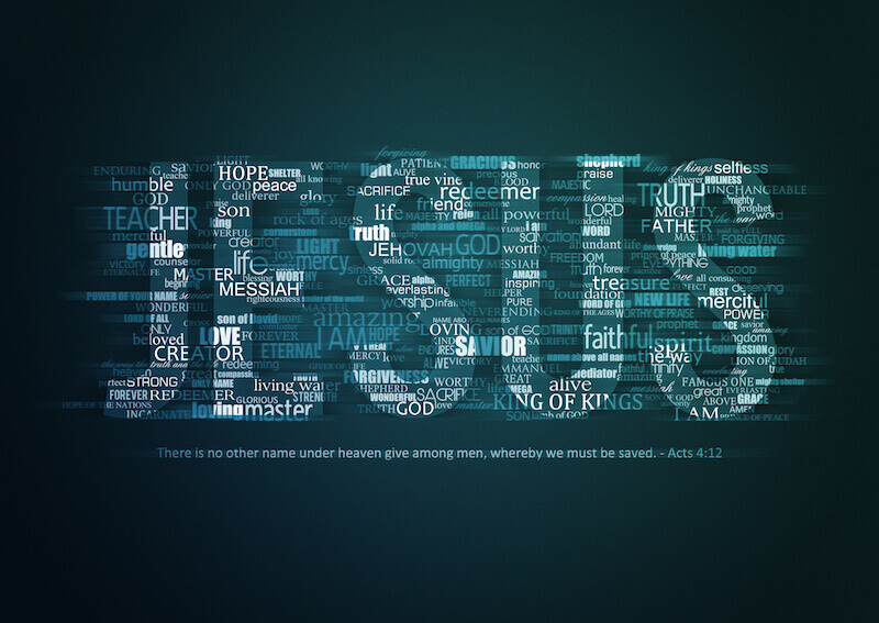 Jehovah titles showing the name Jesus spelt out