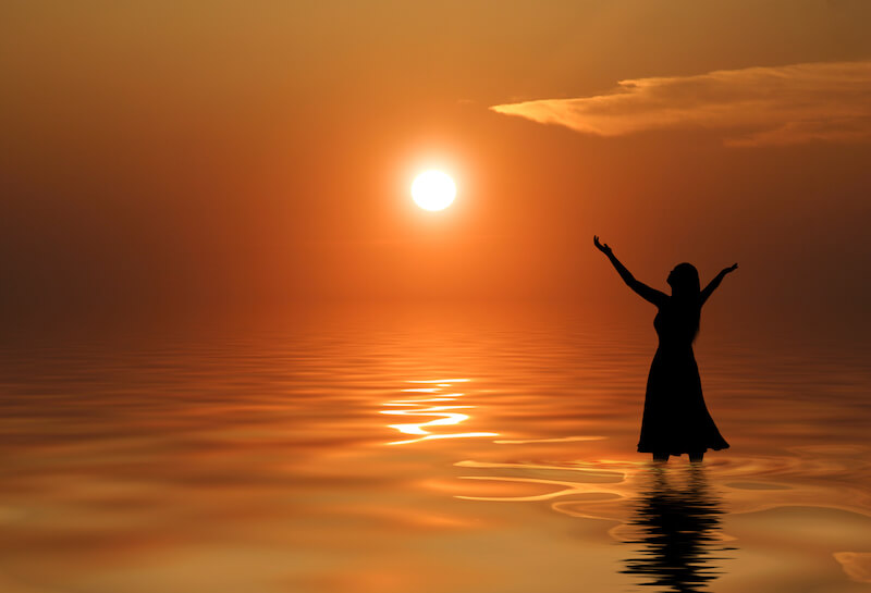 Offer Up Spiritual Sacrifices showing a woman praising God