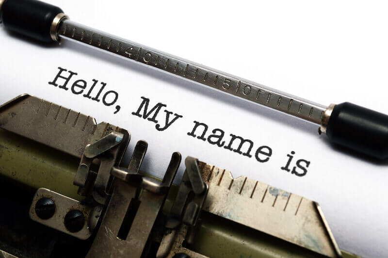 The name of the Holy Spirit showing a type writer typing name