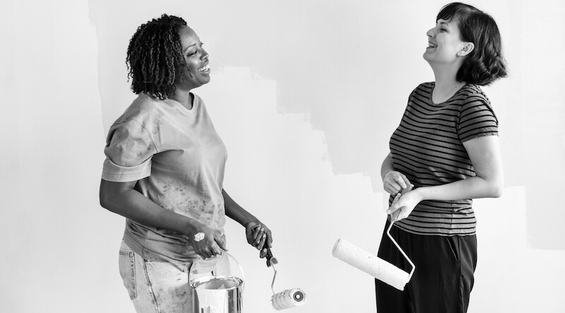 what is the flesh showing two women painting