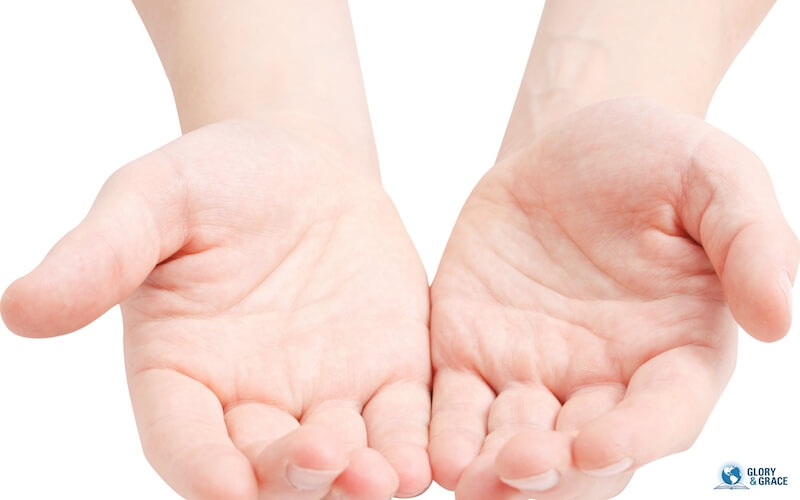 According to your faith image showing two hands open to receive