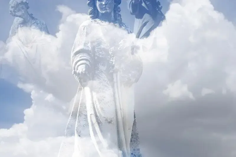 angels desire to look into showing angels in the sky