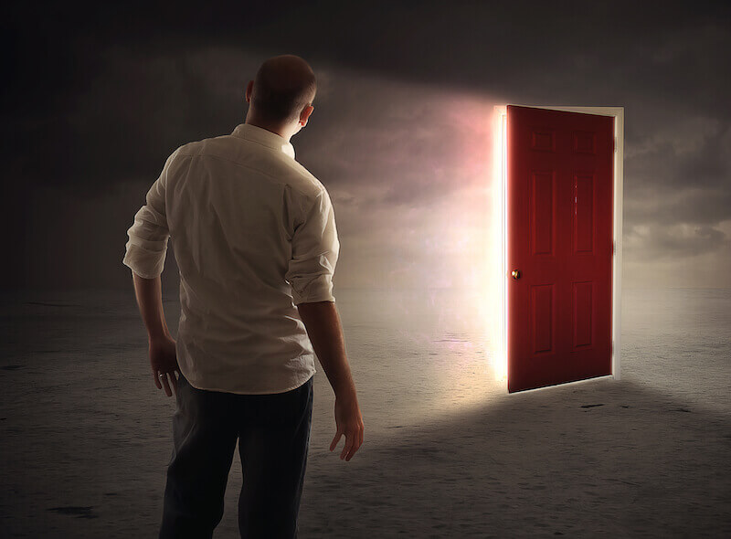 ask seek knock showing an open door