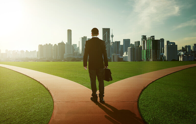 believest thou this showing a man with two paths before him