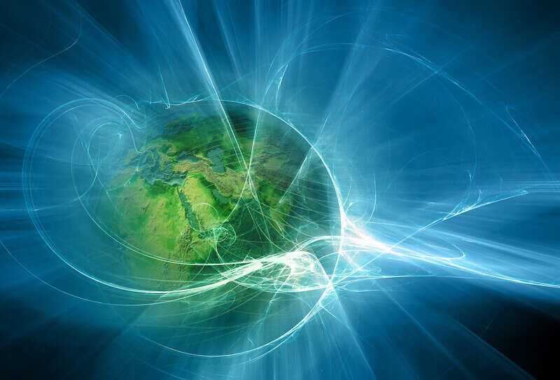 believing is receiving showing the earth in a spiral