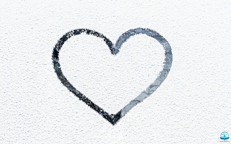 Blessed are the pure in heart showing a diagram of a line tracing the heart