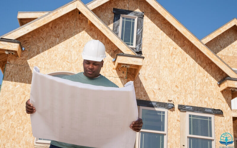 Building spiritual life showing an architect holding a blueprint