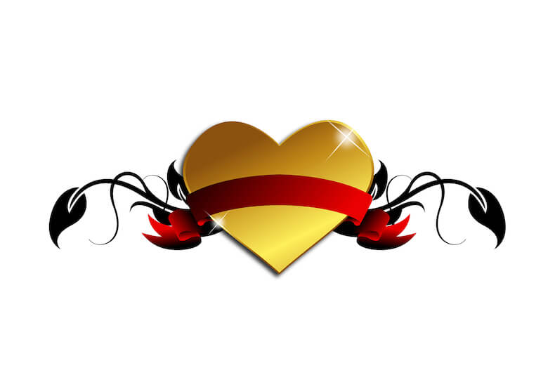Change heart showing a diagram of a heart with a red ribbon around it