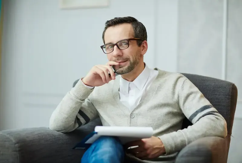 hear the conclusion of the whole matter showing a man looking at the camera