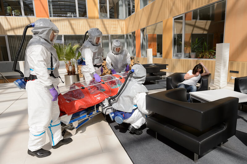 covid 19 and the church showing a medical team