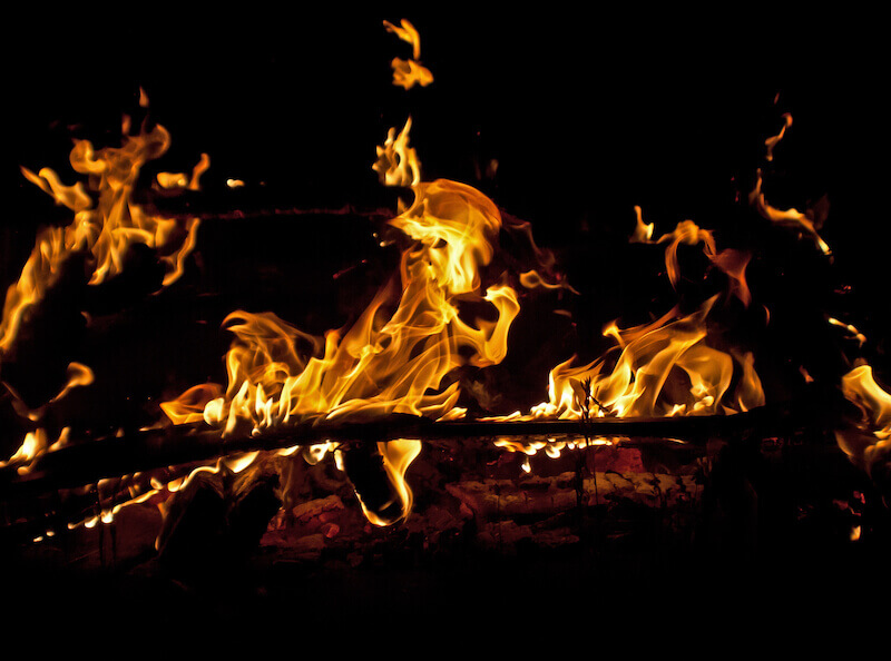 fire of God should not be put out showing flames