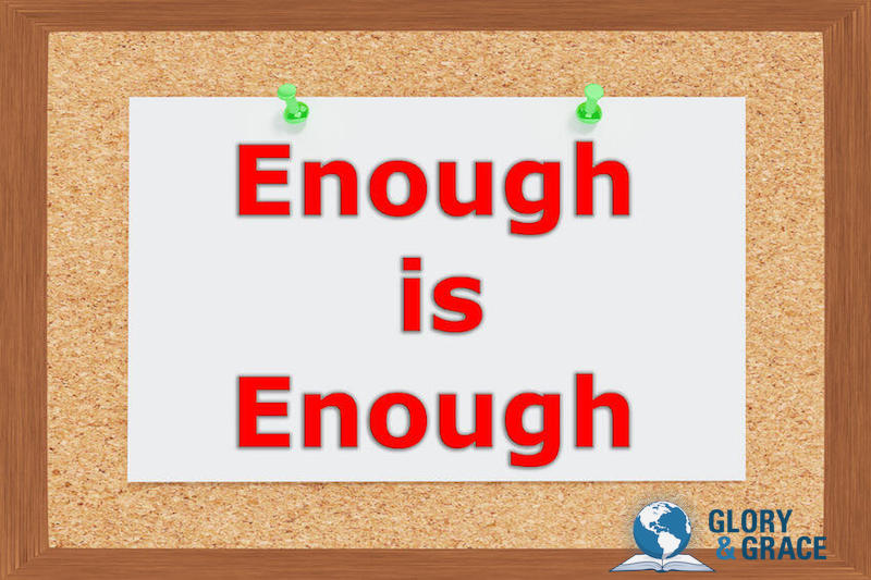 Hungry for God's presence image showing text reading enough is enough