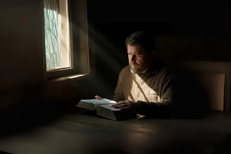 The lord our righteousness showing someone reading the Bible