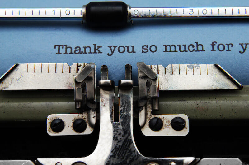 in everything give thanks showing typewriter