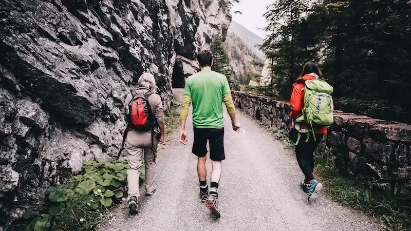 living and walking in the Spirit showing hikers walking