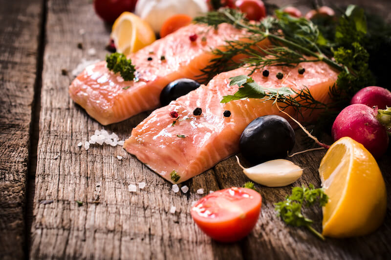 from manna to the fruit of the promised land showing a plate of salmon