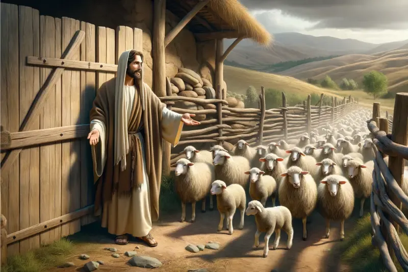 my sheep hear my voice showing sheep in a sheepfold