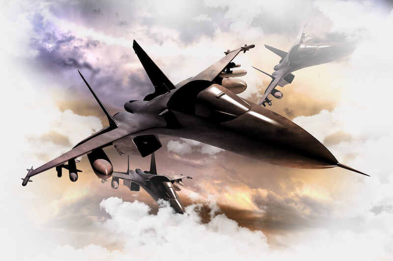 no weapon formed against you shall prosper showing fighter jets