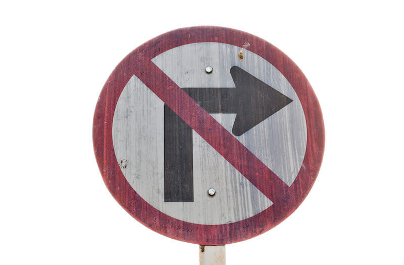 o that such a heart showing a road sign to not turn right