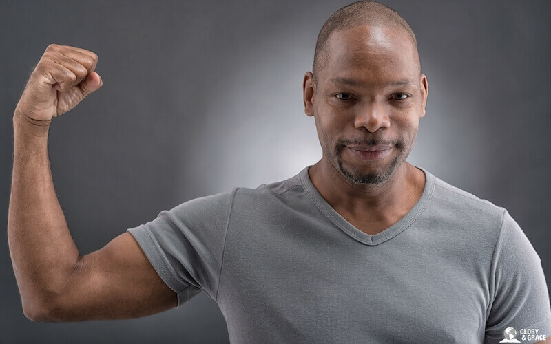 Power to change picture showing a strong black man