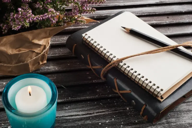 prayer journal showing Bible with journal book
