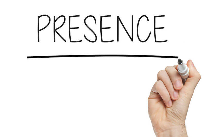 Presence of God, illustrated with a hand drawing the word presence