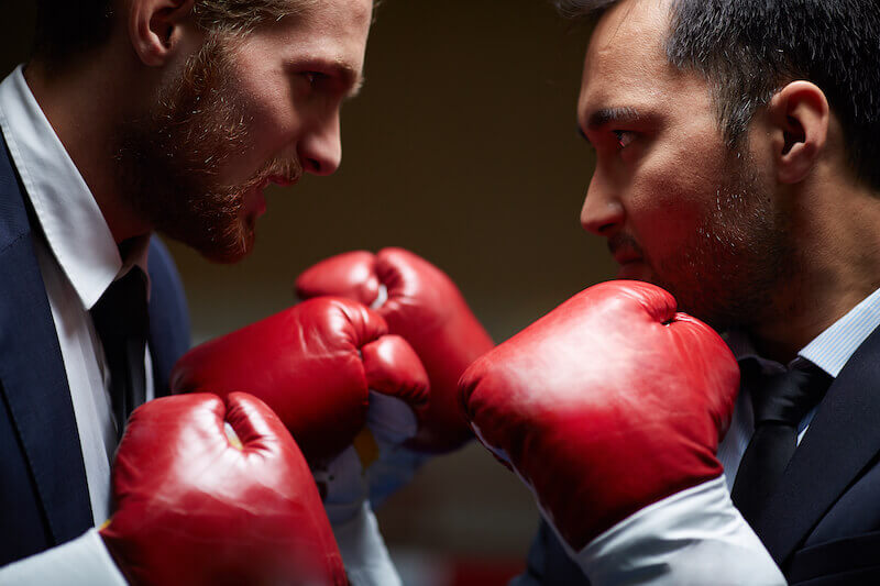 resist the devil and he will flee from you showing a boxer fitting with an opponent