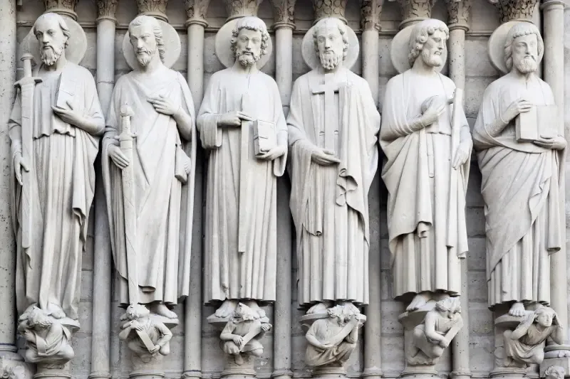 Saints and faithful showing the Apostles