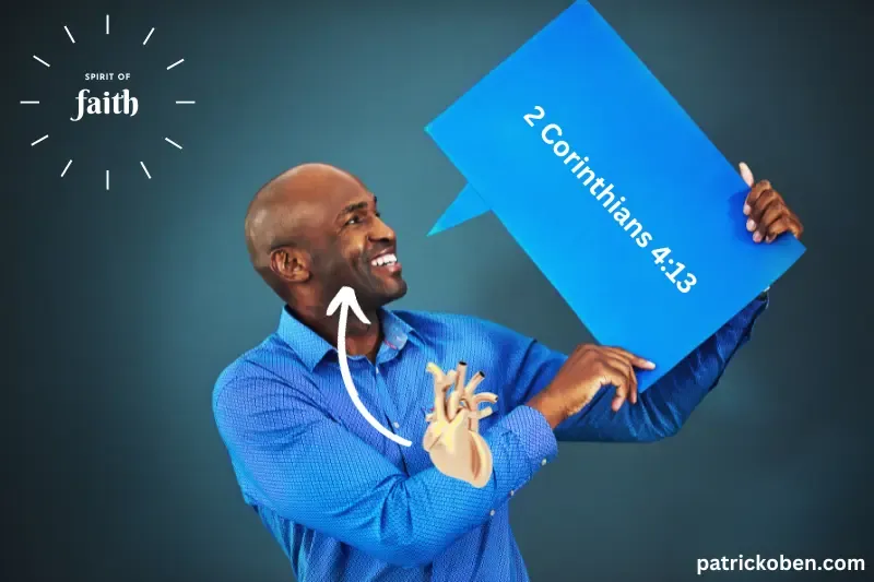 same spirit of faith showing a man with a speech bubble in his hands