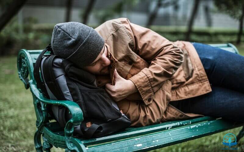Simon sleepest thou question showing a man sleeping on a chair