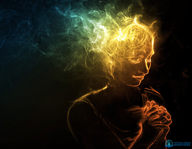 speaking in tongues showing a woman of smoke praying