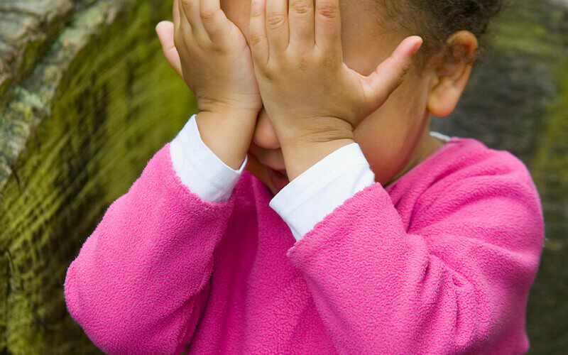Spiritual eyes showing a baby closing her eyes