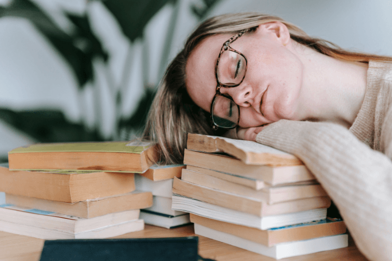 Spiritual fatigue woman sleeping