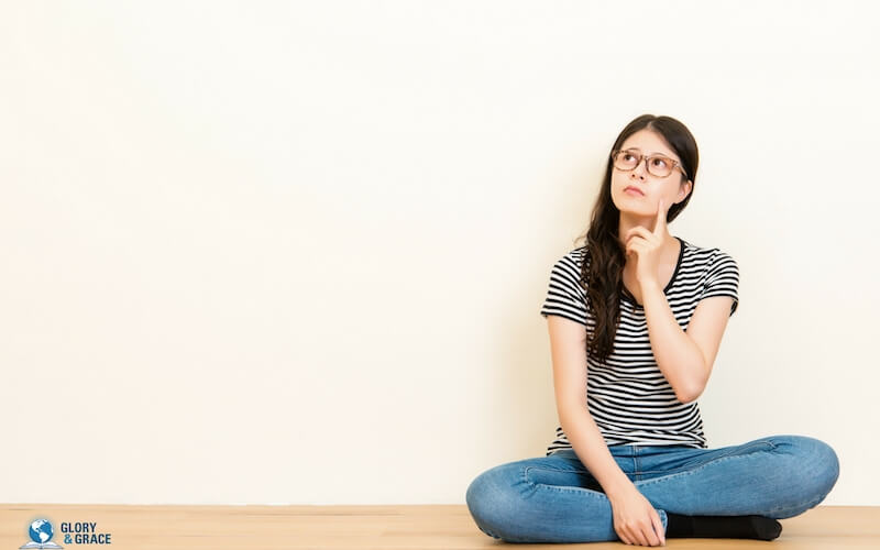 The fleshly mind image of a woman that is thinking