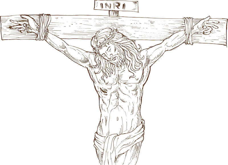 mystery of the substitution showing Jesus on the cross