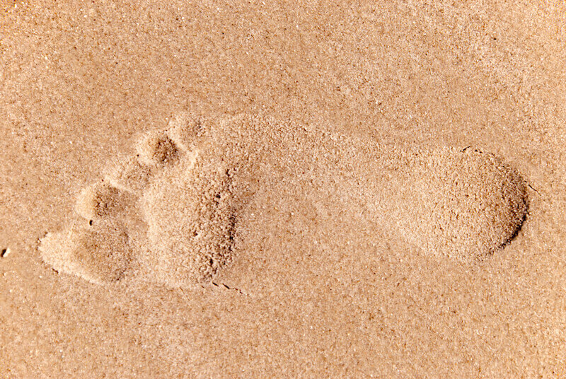 Word was made flesh showing the footprint of a man