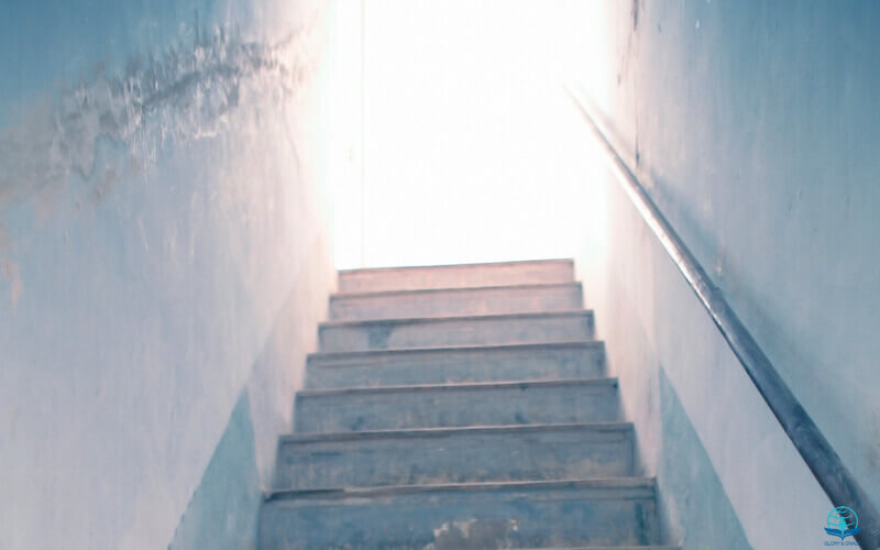 There is a God in heaven showing stairs going up to the skies