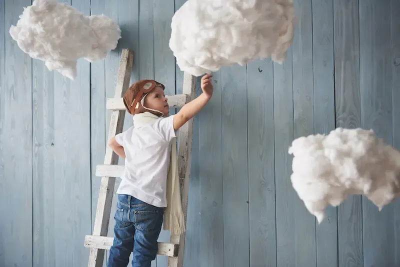 Three levels of being in the spirit showing a boy on a ladder