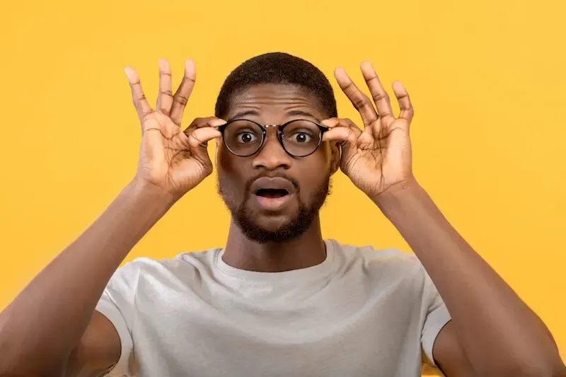 understanding God's presence showing a surprised black man