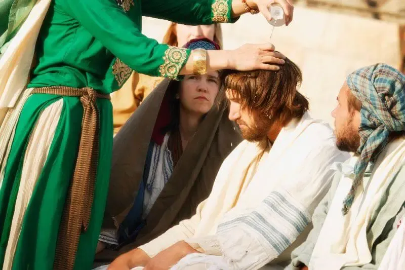 what is the anointing showing Mary anointing Jesus's head