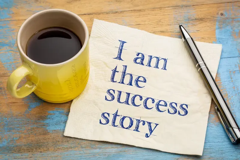 God's wisdom and our success showing a cup of coffee and a note