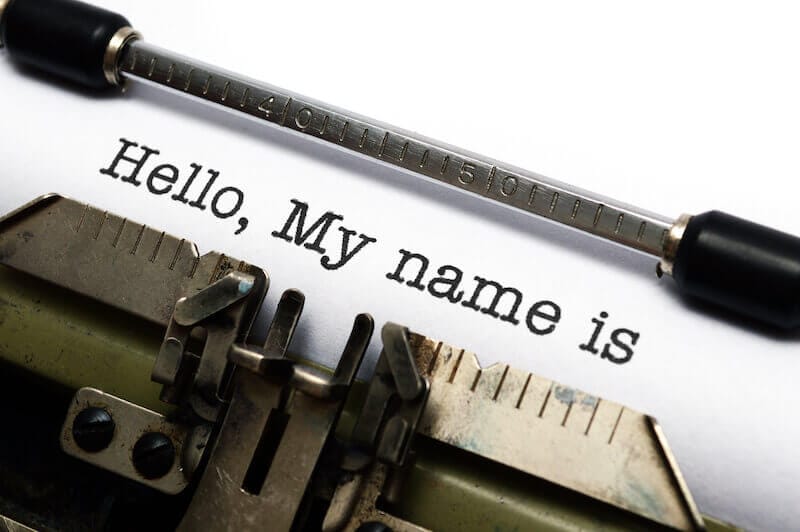 The name of the Holy Spirit showing a type writer typing name