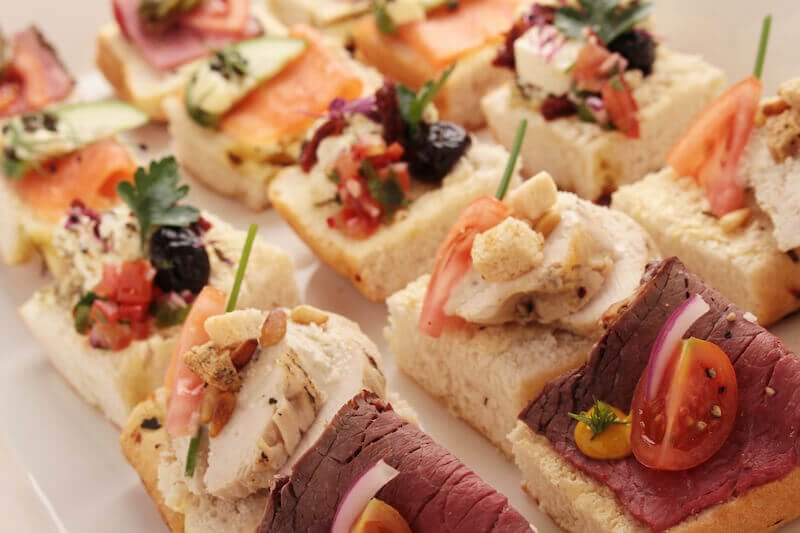 Abundantly satisfied showing a table of sandwich