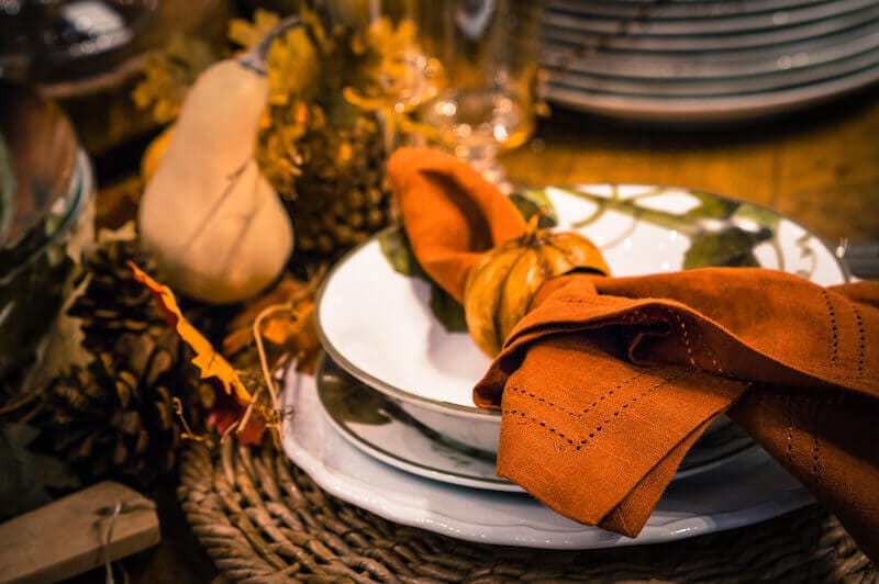 Thanksgiving attitude showing a dinner table