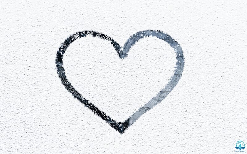 Blessed are the pure in heart showing a diagram of a line tracing the heart