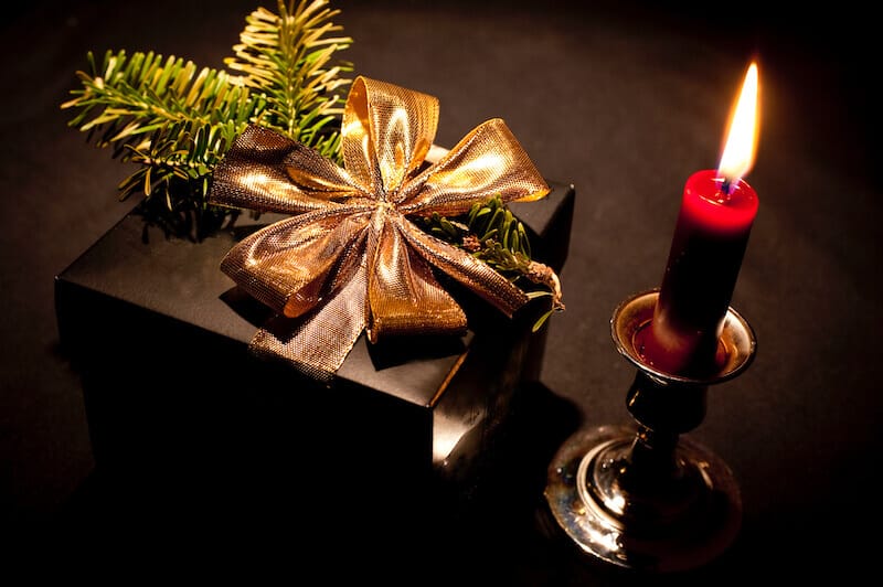 christmas gift showing a gift box