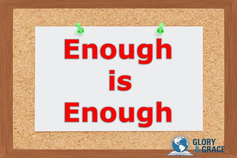 Hungry for God's presence image showing text reading enough is enough